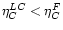 $\eta^{LC}_{C}<\eta^{F}_{C}$