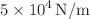 $$5\times {10}^{4}\, {\text {N/m}}$$