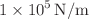 $$1\times {10}^{5}\, {\text {N/m}}$$