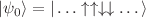 $$\vert \psi _0\rangle =\vert \dots \uparrow \uparrow \downarrow \downarrow \dots \rangle$$