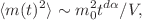 $$\langle m(t)^{2} \rangle \sim m_0^2 t^{d\alpha }/V,$$