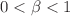 $$0<\beta <1$$