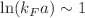 Mathematical equation: $$\ln (k_F a) \sim 1$$