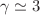 Mathematical equation: $$\gamma \simeq 3$$
