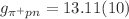 Mathematical equation: $$g_{\pi ^+pn}=13.11(10)$$