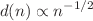 Mathematical equation: $$d(n) \propto n^{-1/2}$$